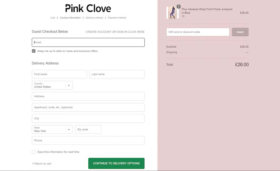Pink Clove Checkout