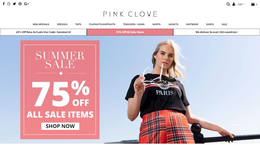 Pink Clove Homepage
