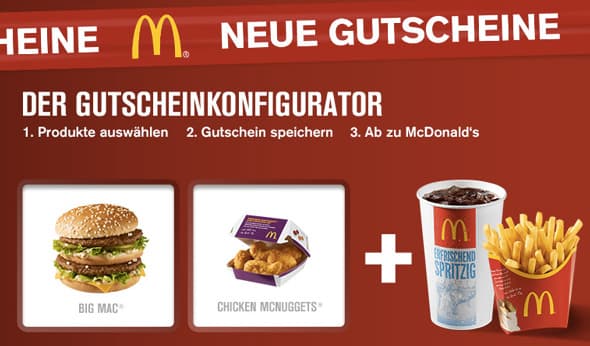 McDonalds Gutscheinkonfigurator