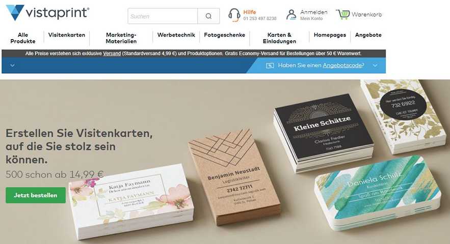 Vistaprint Gutscheine Januar 21