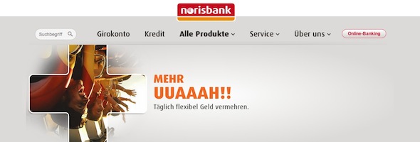 Norisbank Webseite